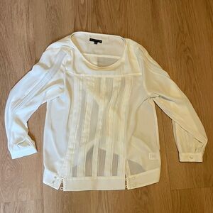 Adrianna Papell Sheer White Blouse